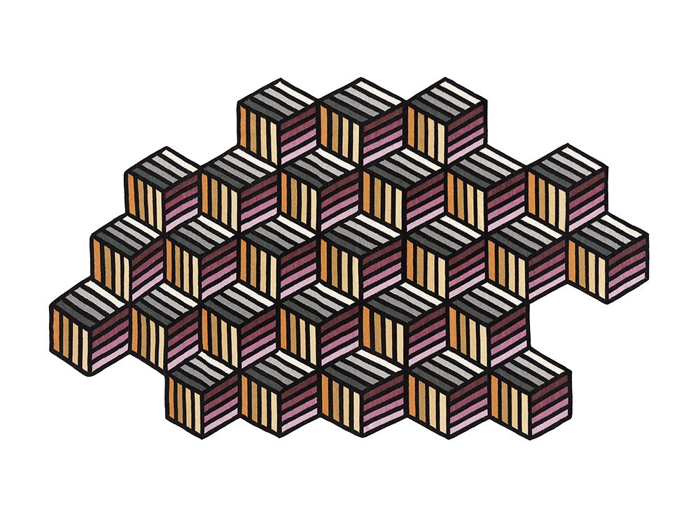 Parquet Hexagon Rug Rug Gan 6’2" x 10"