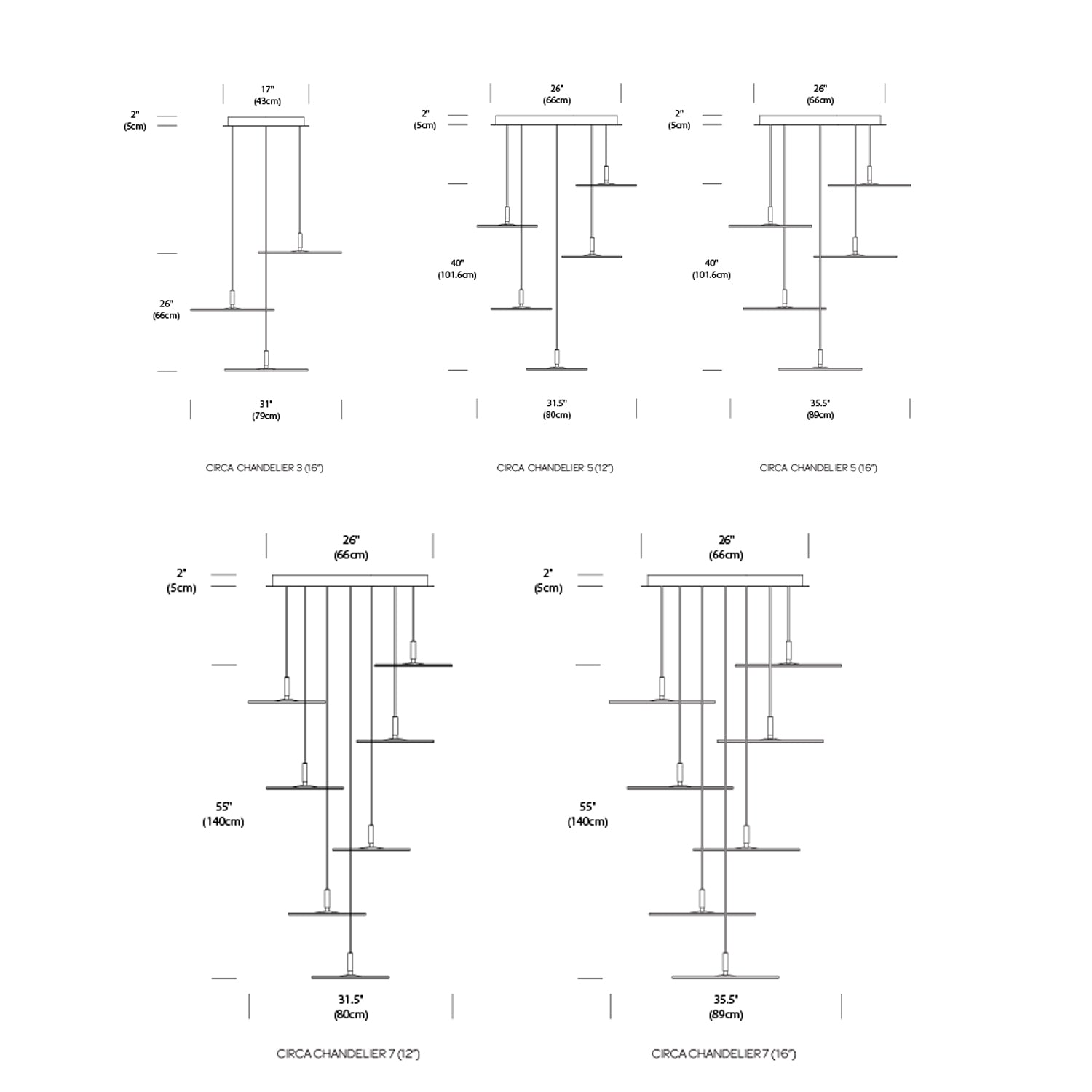 Circa Multi-Light LED Pendant ceiling lights Pablo