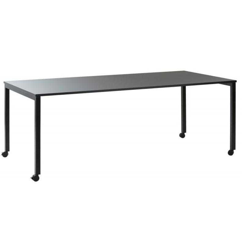 Panton Move Table Tables VerPan Black Fenix Top & Black Powder-coated Steel Frame Black Wheels