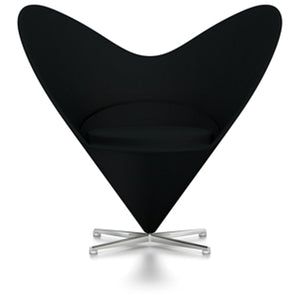 Panton Heart Chair lounge chair Vitra Tonus - Black (01) 