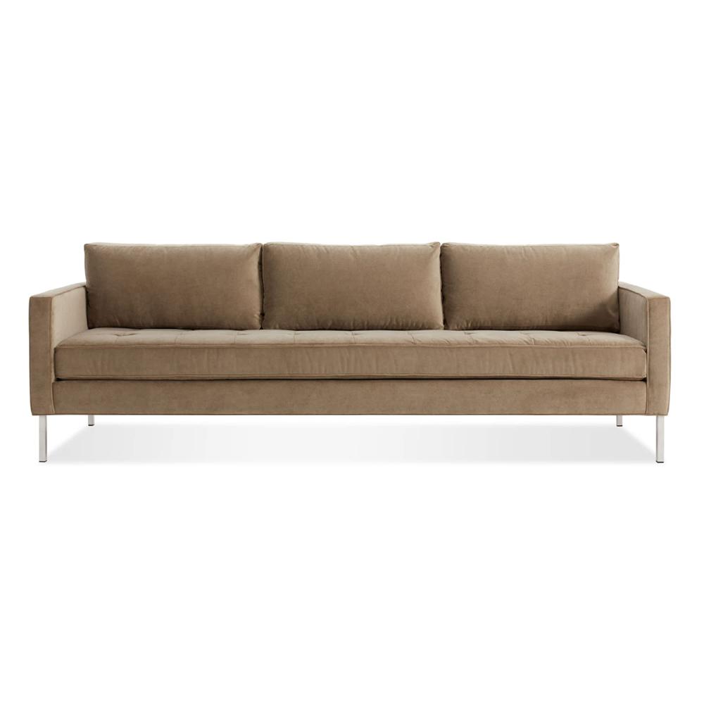 Paramount 95" Sofa Sofa BluDot Otter Velvet Stainless Steel