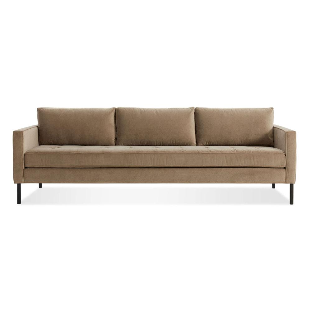 Paramount 95" Sofa Sofa BluDot Otter Velvet Metal