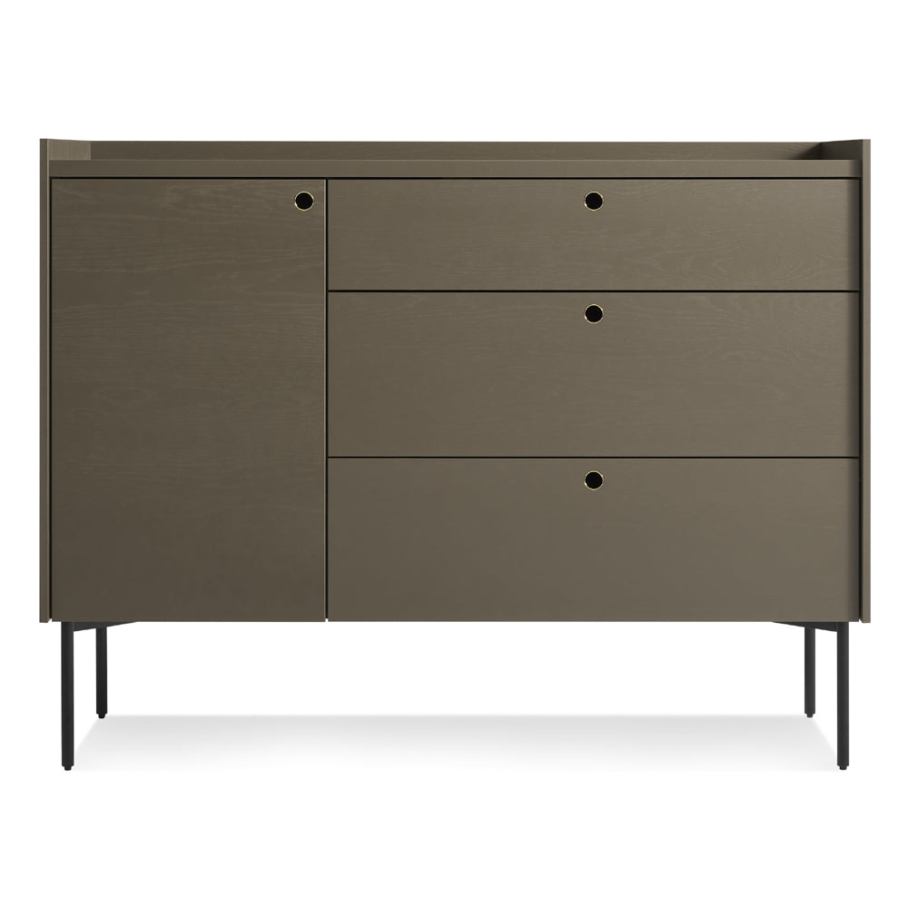 Peek 1 Door 3 Drawer Credenza storage BluDot Dark Olive