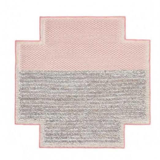 Mangas Space Square Plait Rug Rug Gan Pink - 5’3" x 5’3"