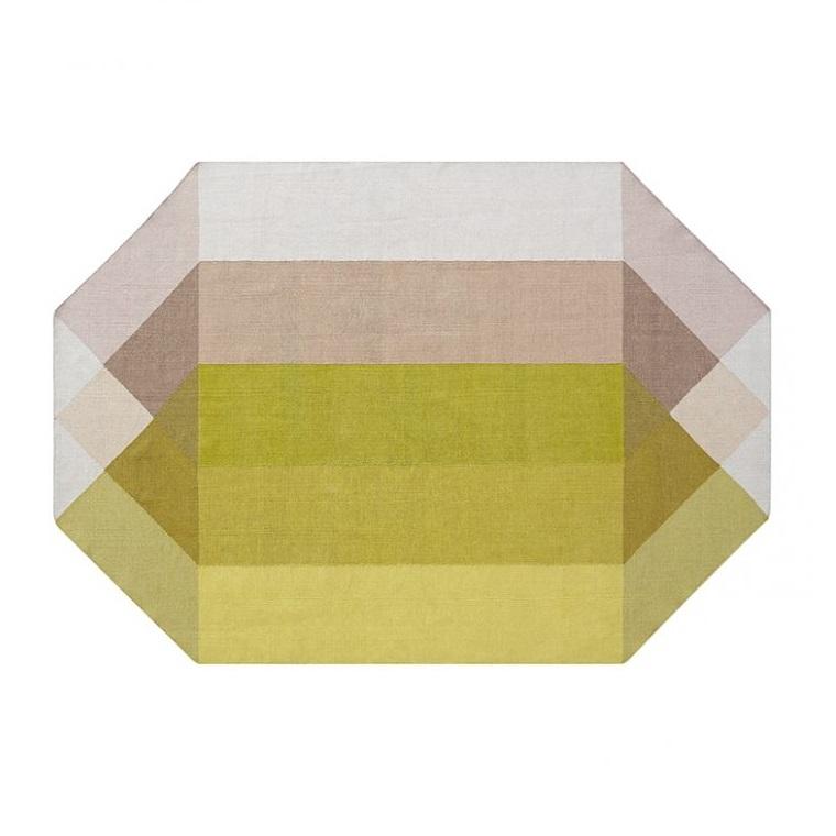 Diamond Rug Rug Gan Pink-Yellow 5’7" x 7’3"