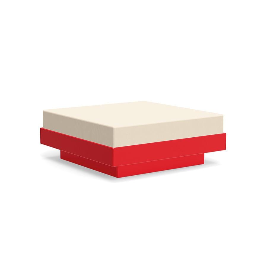 Platform One Ottoman Ottoman Loll Designs Apple Red Canvas Flax