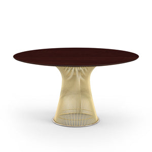 Platner Dining Table - 54 Inch Dining Tables Knoll 18K Gold Plated Dark Cherry 