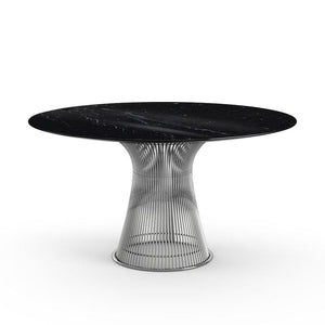 Platner Dining Table Dining Tables Knoll Polished Nickel Nero Marquina marble, Shiny finish 