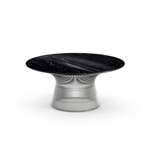 Platner Nickel 36" Coffee Table Coffee Tables Knoll Polished Finish Nero Marquina Marble Top: Black + $1782.00 