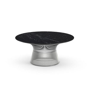 Platner Nickel 36" Coffee Table Coffee Tables Knoll Satin Finish Nero Marquina Marble Top: Black + $1782.00 