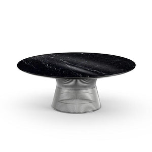 Platner Nickel 42" Coffee Table Coffee Tables Knoll Polished Finish Nero Marquina Marble Top: Black + $1984.00 