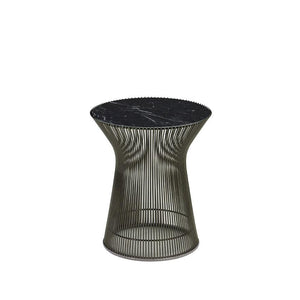 Platner Side Table side/end table Knoll Metallic Bronze Nero Marquina marble, Satin finish 