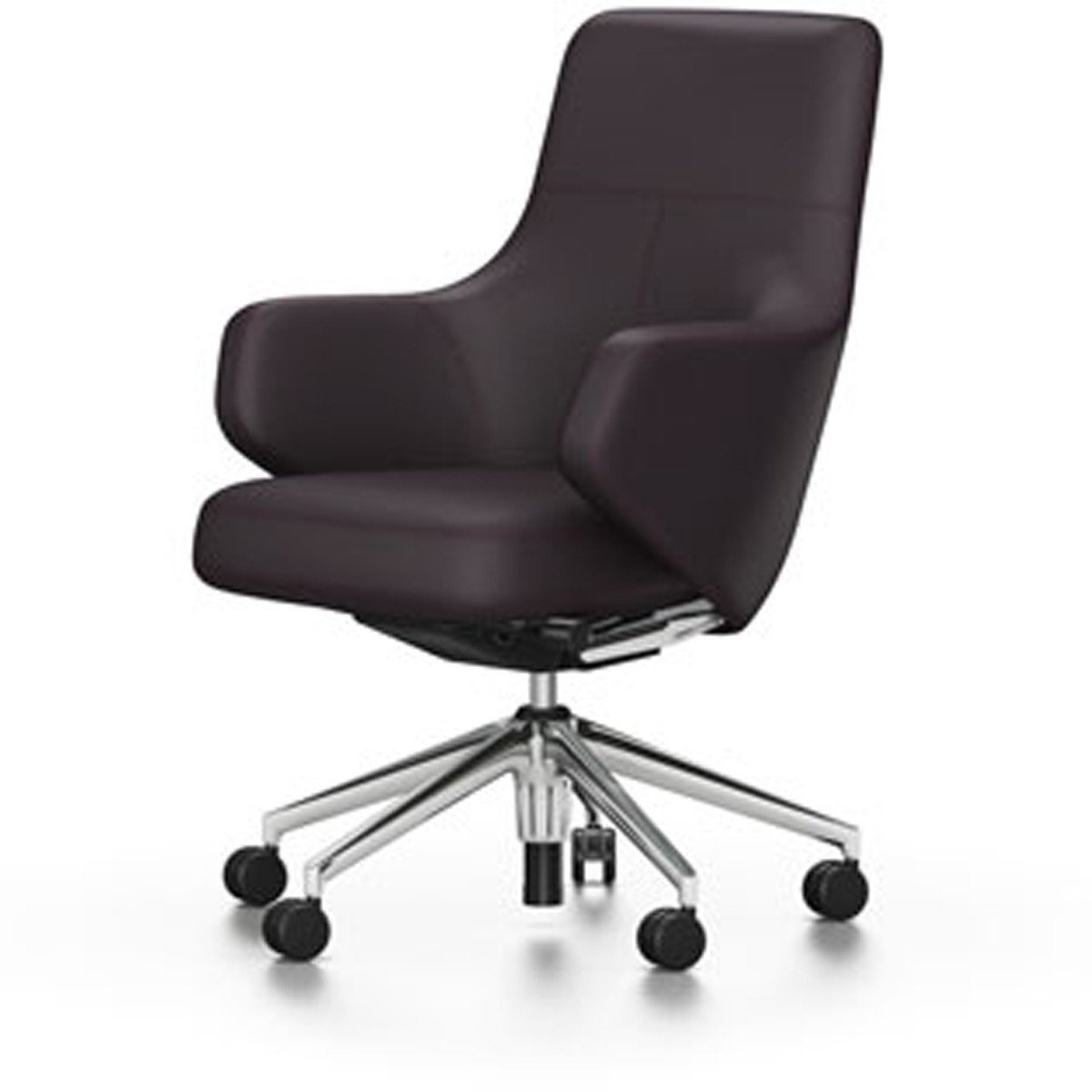 Grand Executive Lowback Chair task chair Vitra Leather Premium - Plum +$930 Hard castors for carpet