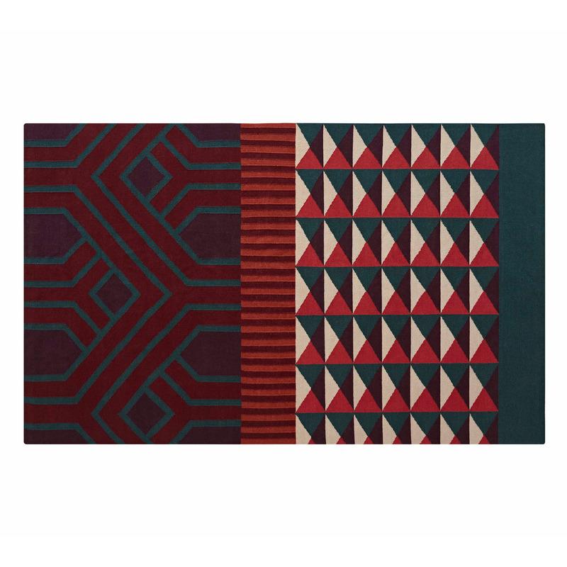 Ndebele Rug Rug Gan Red 6’7" x 9’10"