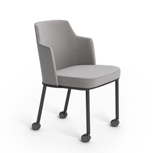 Remix Side Chair Side/Dining Knoll Hard Casters Gray 
