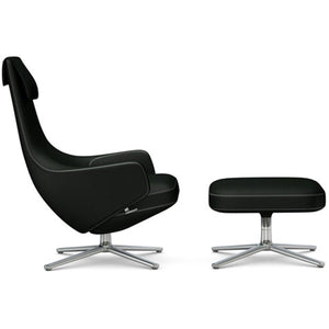 Repos Lounge Chair & Ottoman lounge chair Vitra Polished 16.1-Inch Cosy Contrast - Merino Black - 11