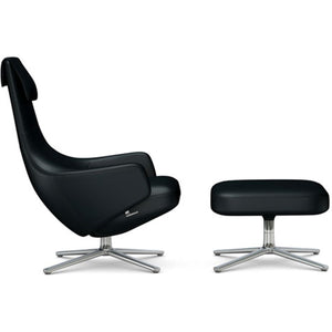Repos Lounge Chair & Ottoman lounge chair Vitra Polished 16.1-Inch Leather Contrast - Nero - 66 +$900.00