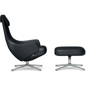 Repos Lounge Chair & Ottoman lounge chair Vitra Polished 16.1-Inch Leather Contrast - Asphalt - 67 +$900.00