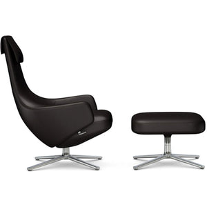 Repos Lounge Chair & Ottoman lounge chair Vitra Polished 16.1-Inch Leather Contrast - Chocolate - 68 +$900.00