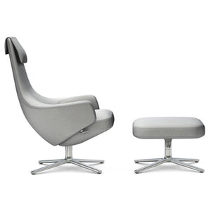 Repos Lounge Chair & Ottoman lounge chair Vitra Polished 18.1-Inch Cosy Contrast - Pebble Grey - 01