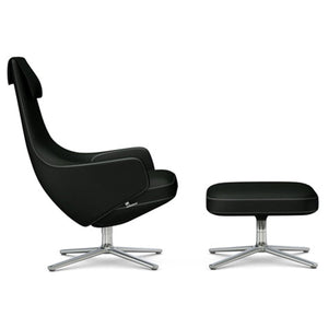 Repos Lounge Chair & Ottoman lounge chair Vitra Polished 18.1-Inch Cosy Contrast - Merino Black - 11