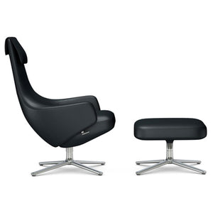 Repos Lounge Chair & Ottoman lounge chair Vitra Polished 18.1-Inch Leather Contrast - Asphalt - 67 +$900.00