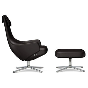 Repos Lounge Chair & Ottoman lounge chair Vitra Polished 18.1-Inch Leather Contrast - Chocolate - 68 +$900.00
