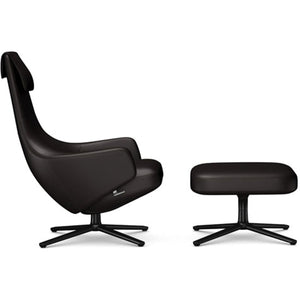 Repos Lounge Chair & Ottoman lounge chair Vitra Basic Dark 16.1-Inch Leather Contrast - Chocolate - 68 +$900.00