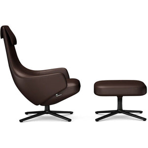 Repos Lounge Chair & Ottoman lounge chair Vitra Basic Dark 16.1-Inch Leather Contrast - Marron - 69 +$900.00