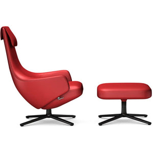 Repos Lounge Chair & Ottoman lounge chair Vitra Basic Dark 16.1-Inch Leather Contrast - Red - 70 +$900.00