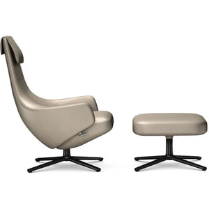 Repos Lounge Chair & Ottoman lounge chair Vitra Basic Dark 16.1-Inch Leather Contrast - Sand - 71 +$900.00