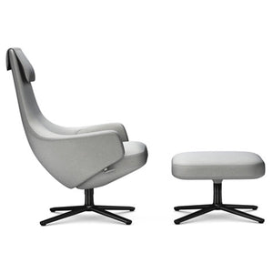 Repos Lounge Chair & Ottoman lounge chair Vitra Basic Dark 18.1-Inch Cosy Contrast - Pebble Grey - 01