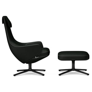 Repos Lounge Chair & Ottoman lounge chair Vitra Basic Dark 18.1-Inch Cosy Contrast - Merino Black - 11