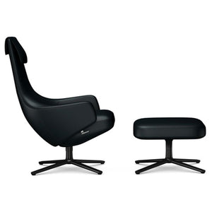 Repos Lounge Chair & Ottoman lounge chair Vitra Basic Dark 18.1-Inch Leather Contrast - Nero - 66 +$900.00