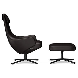 Repos Lounge Chair & Ottoman lounge chair Vitra Basic Dark 18.1-Inch Leather Contrast - Chocolate - 68 +$900.00