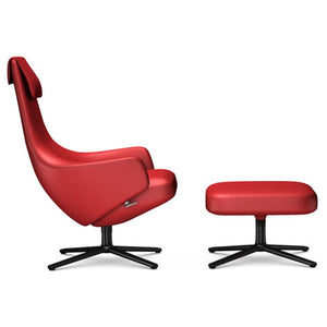 Repos Lounge Chair & Ottoman lounge chair Vitra Basic Dark 18.1-Inch Leather Contrast - Red - 70 +$900.00