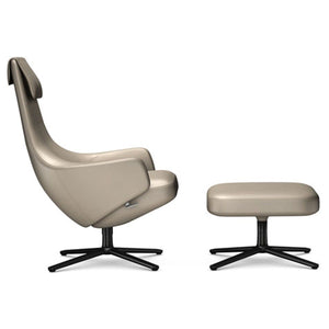 Repos Lounge Chair & Ottoman lounge chair Vitra Basic Dark 18.1-Inch Leather Contrast - Sand - 71 +$900.00