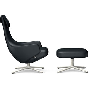 Repos Lounge Chair & Ottoman lounge chair Vitra Soft Light 16.1-Inch Leather Contrast - Asphalt - 67 +$900.00