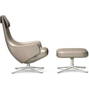 Repos Lounge Chair & Ottoman lounge chair Vitra Soft Light 16.1-Inch Leather Contrast - Sand - 71 +$900.00