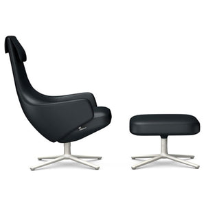 Repos Lounge Chair & Ottoman lounge chair Vitra Soft Light 18.1-Inch Leather Contrast - Asphalt - 67 +$900.00