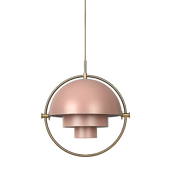 Multi-Lite Pendant Light hanging lamps Gubi Rose Dust with brass ring