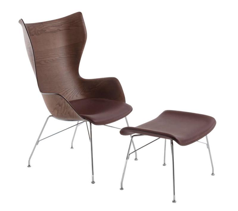 S/Wood Upholstered Stool Stools Kartell