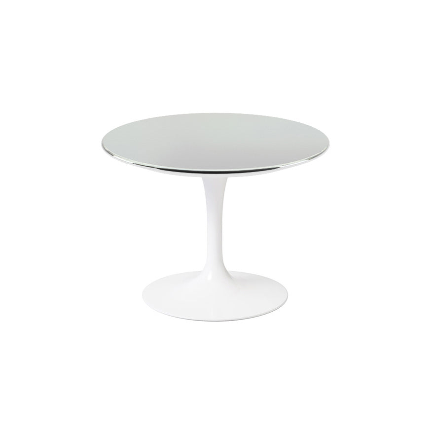 Saarinen 20-Inch Round Low Side Table side/end table Knoll White Chrome