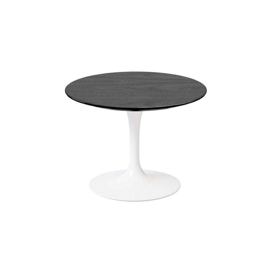 Saarinen 20-Inch Round Low Side Table side/end table Knoll White Ebonized Walnut