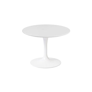 Saarinen 20-Inch Round Low Side Table side/end table Knoll White White laminate, Satin finish 