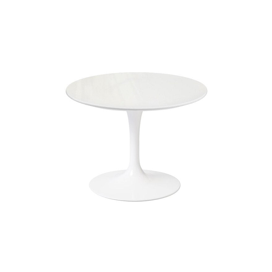 Saarinen 20-Inch Round Low Side Table side/end table Knoll White Vetro Bianco