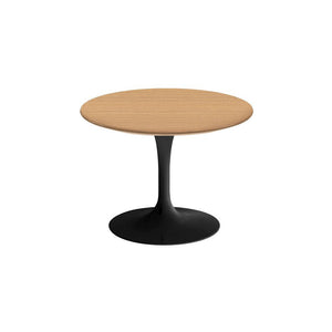 Saarinen 20-Inch Round Low Side Table side/end table Knoll Black Light Oak 