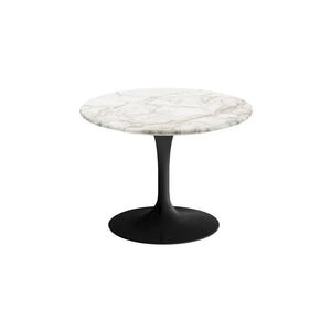 Saarinen 20-Inch Round Low Side Table side/end table Knoll Black Calacatta marble, Satin finish 