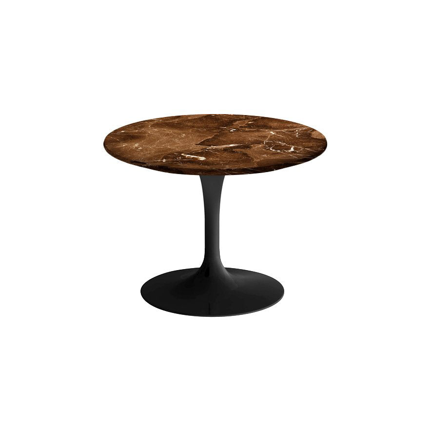 Saarinen 20-Inch Round Low Side Table side/end table Knoll Black Espresso marble, Satin finish