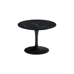 Saarinen 20-Inch Round Low Side Table side/end table Knoll Black Nero Marquina marble, Satin finish 